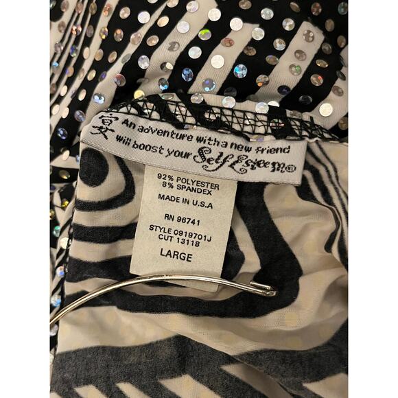 Y2K Self Esteem Psychedelic Halter Top | Glam Rock Party Top | L - Picture 8 of 8